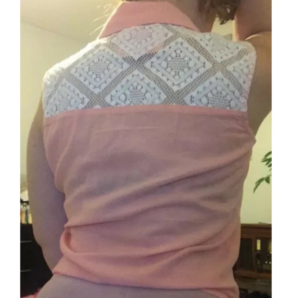 Hurley Peach Tank Crop Tie XS Summer Small Lace